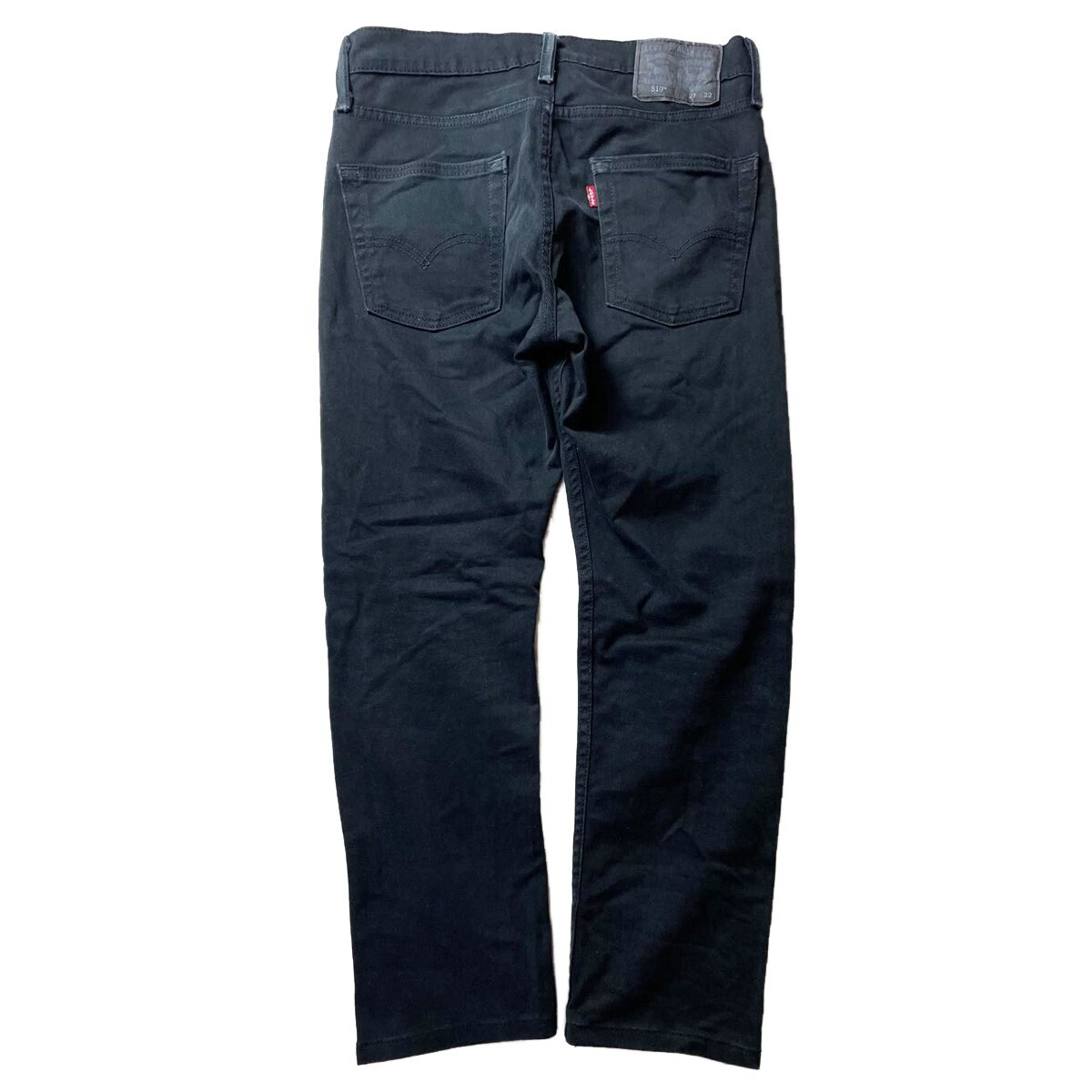 2000円スタート! Levi's リーバイス 510 ミドルライズ テーパード スリム スキニーパンツ ジーンズ 定番色 ブラック 黒 W29 メンズ 古着 2_画像3