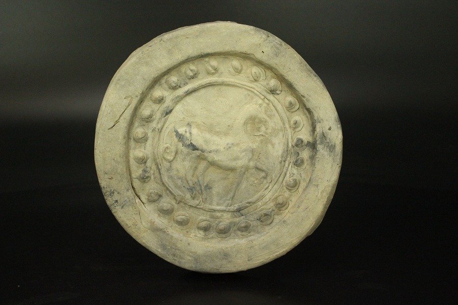 中国美術 古瓦 馬紋 瓦当 漢瓦 φ15.5cm 仏教 時代(LC415) 中国美術