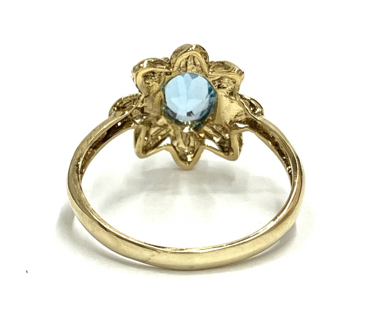 K18 リング ＃12.5 12.5号 約4.1g カラーストーン 紫 指輪 K18 12カラー ストーン リング 誕生石 一粒ダイヤモンド KASHIMA