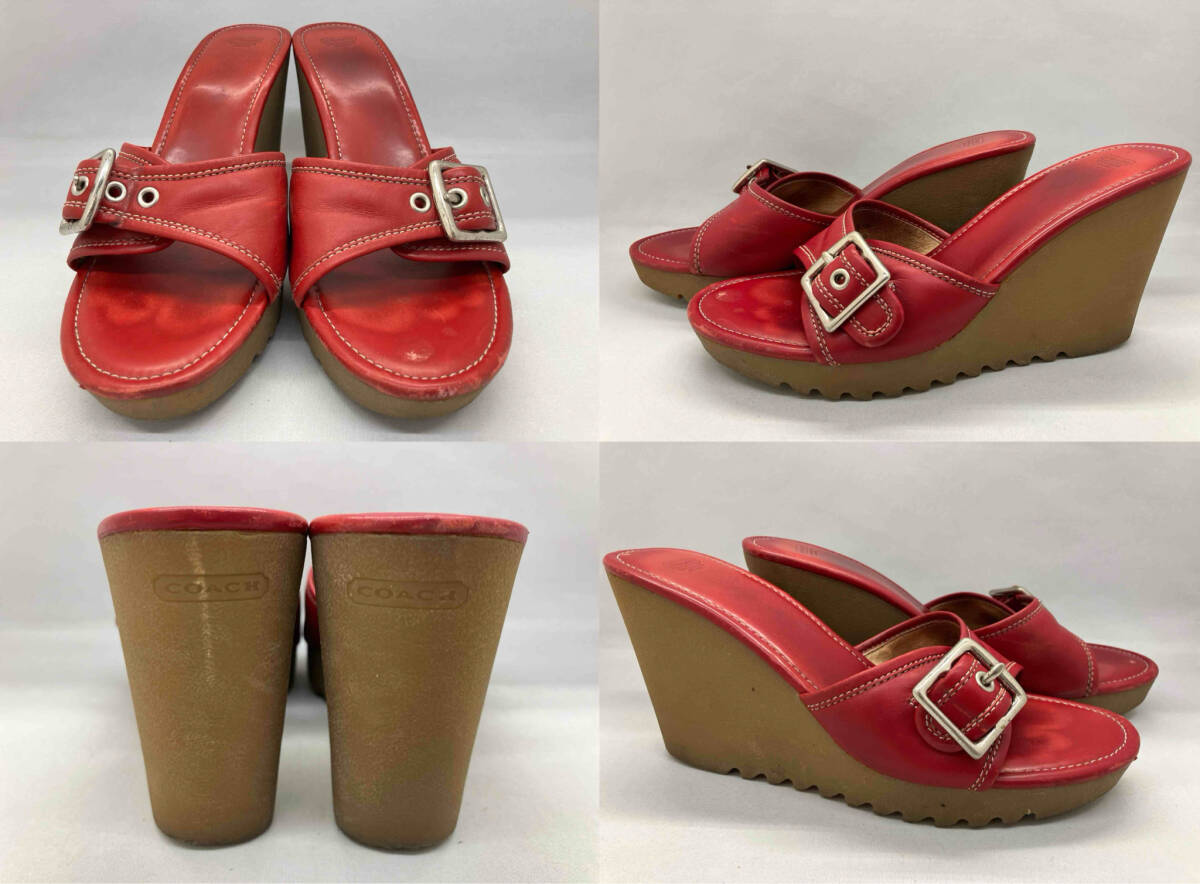 COACH コーチ F210-C03 サンダル 赤 靴 サイズ8.5M_画像2