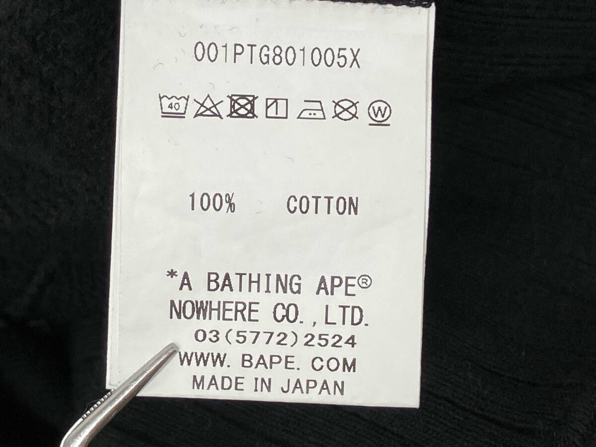 A BATHING APE 001PTG801005X ア ベイシング エイプ スウェットパンツ メンズ ブラックベース 総柄 sizeS コットン_画像5