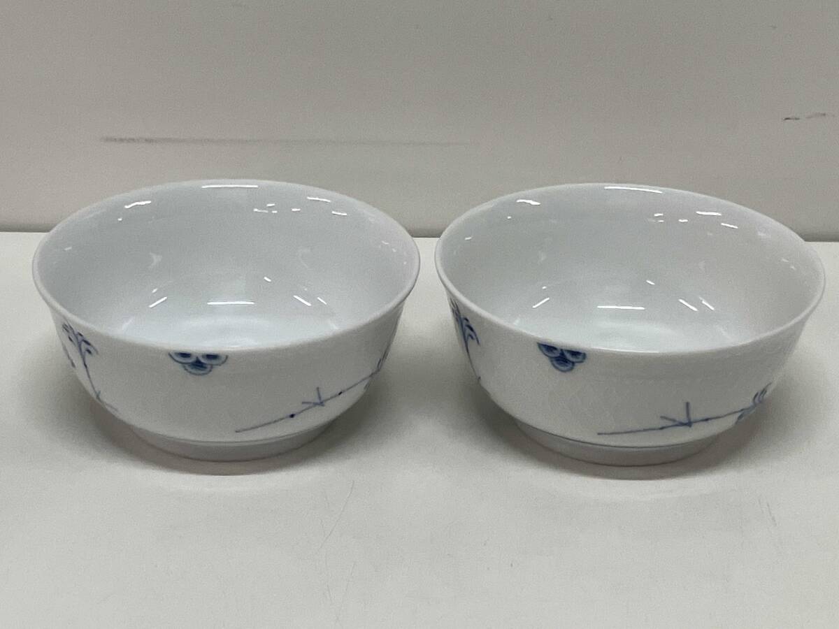 ROYAL COPENHAGEN ロイヤルコペンハーゲン ブルーパルメッテ ライスボール ペア 2個セットご飯茶碗 ブランド食器 小ぶり 小さめ 高級_画像2