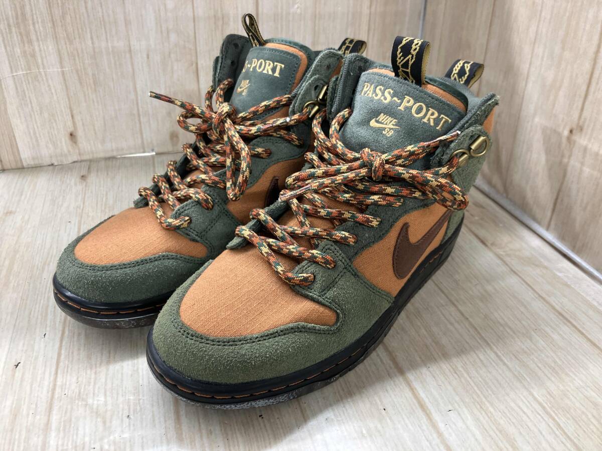 NIKE ナイキ SB DUNK HIGH PRO QS SBダンクハイプロクイックストライクパスポート DO6119-300 スニ-カ- カーキ 27cm_画像9
