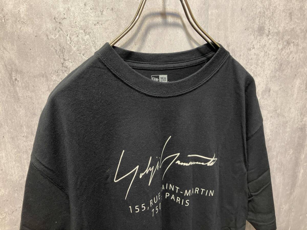 20aw YOHJI YAMAMOTO POUR HOMME × NEW ERA ロゴプリントカットソー ブラック 半袖Tシャツ XL ヨウジヤマモトプールオム ニューエラ_画像2