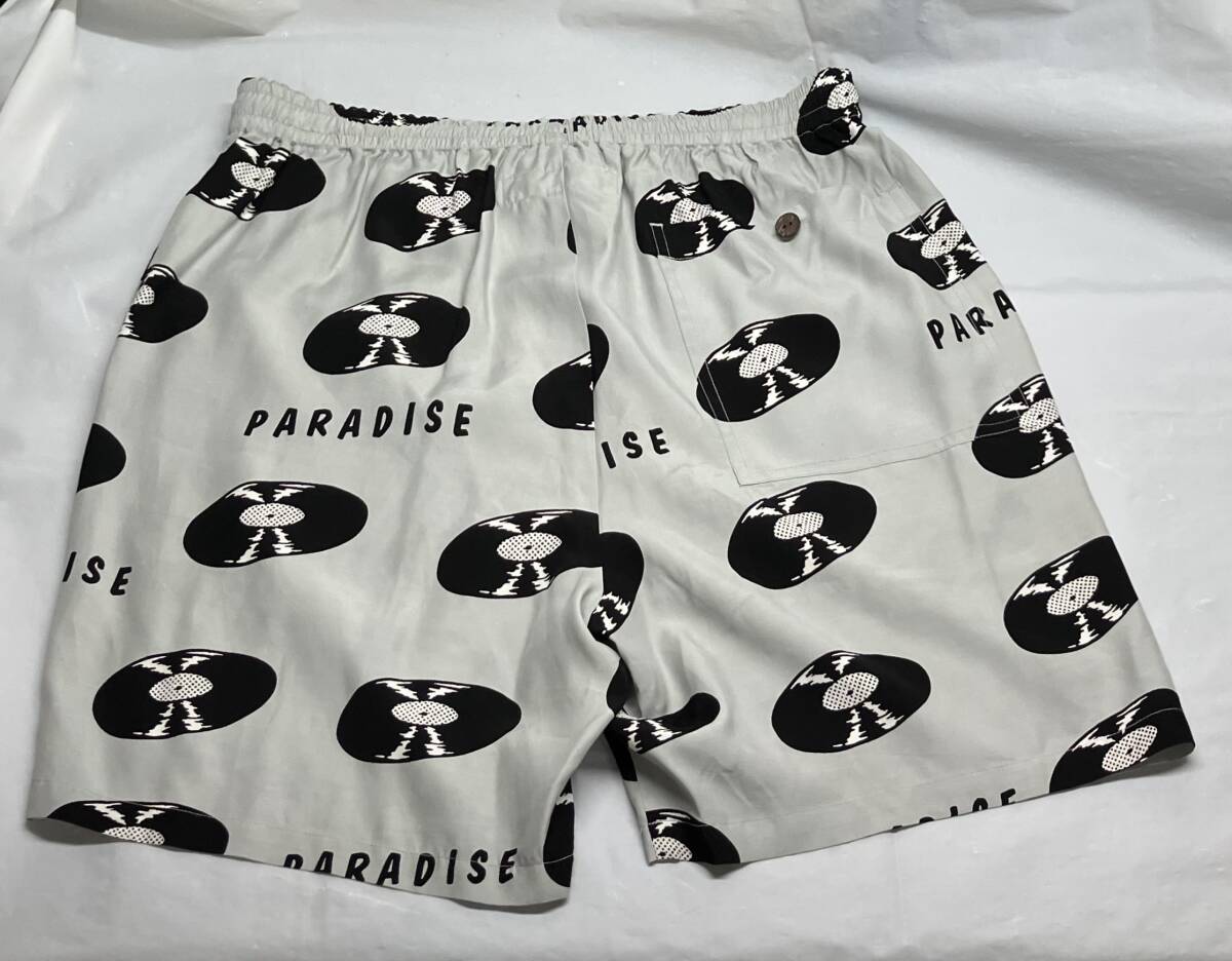 WACKO MARIA ワコマリア 24SS れこーど柄 総柄 GUILTYPARTIES その他ハーフパンツ ストリート サイズM 日本製 グレー レーヨン100%_画像8