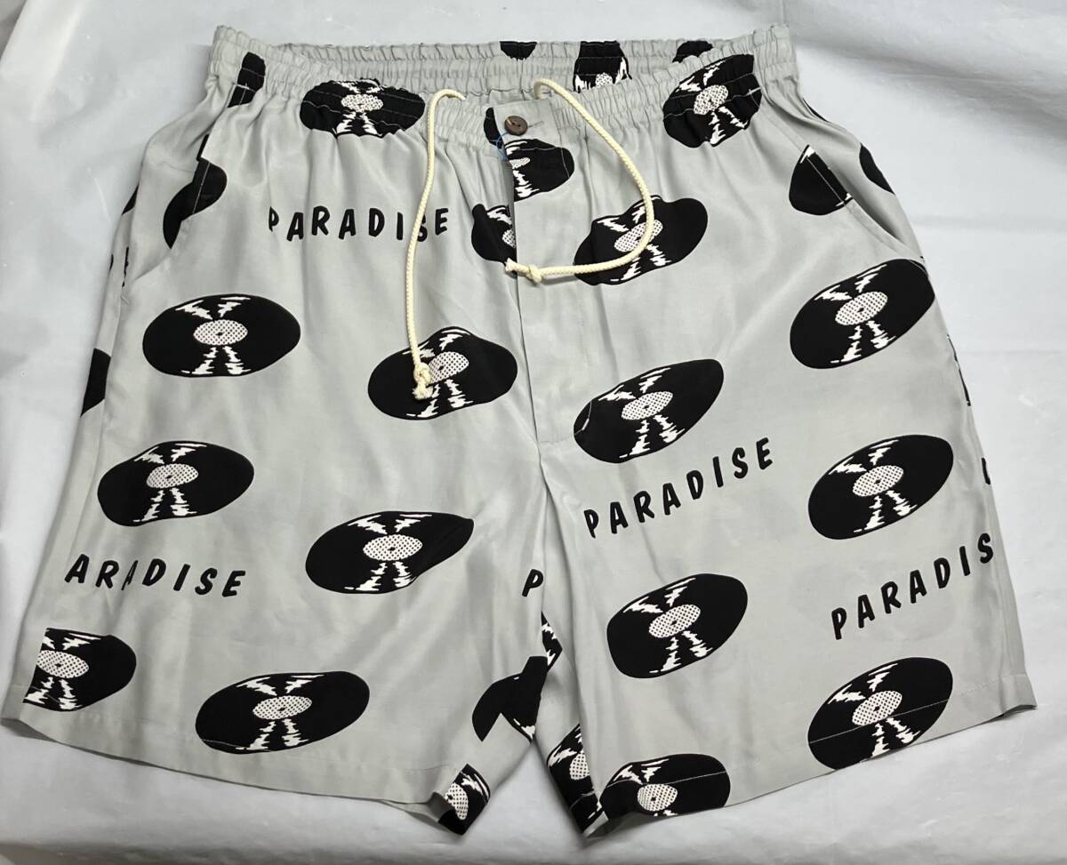 WACKO MARIA ワコマリア 24SS れこーど柄 総柄 GUILTYPARTIES その他ハーフパンツ ストリート サイズM 日本製 グレー レーヨン100%_画像6