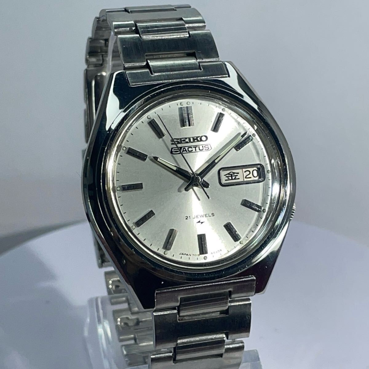 SEIKO オートマチック ヴィンテージ アンティーク 自動巻 腕時計 1974年製 純正SSブレス SEIKO 5 アクタス 自動巻 風防新品