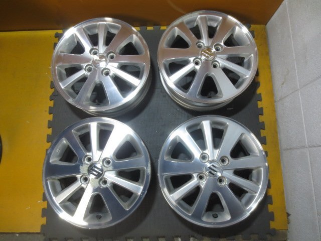 ☆スピスタ☆ホイール　スズキ純正　エブリィワゴン　14インチ　4.5J　+50　100-4　4本　中古　R145345H_画像1