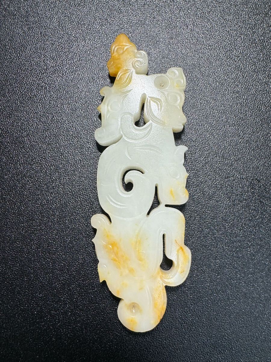 和田玉虎神獣古玉彫刻 古玉 本玉 時代物 お守り 極細工骨董玉彫古玩開運遺品整理 龍と人間 時代物 お守り 極細工 和田玉 漢~唐代 骨董 玉彫 古玩