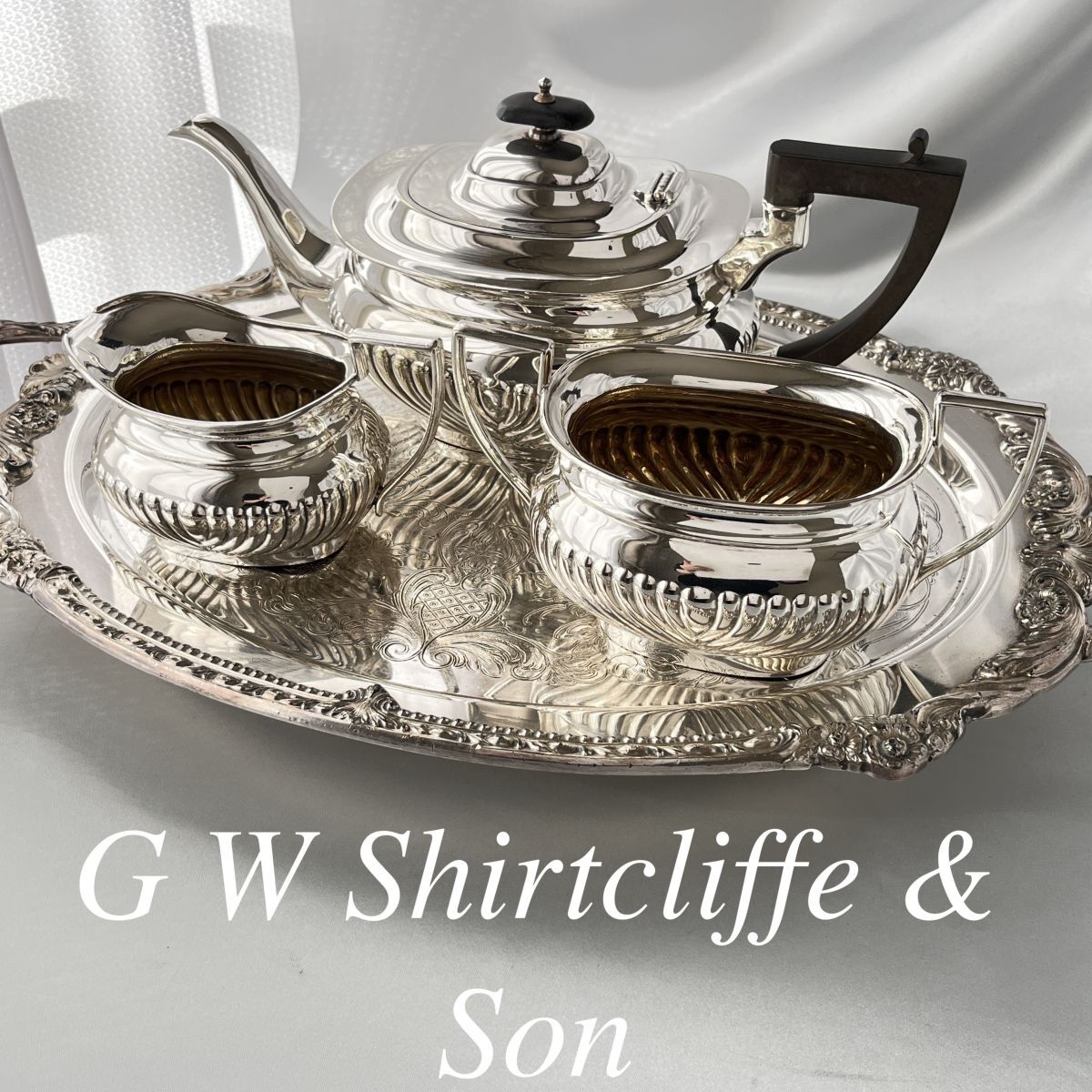 【G W Shirtcliffe & Son】 ハーフリブのティーセット 3点 G W Shirtcliffe & Son】 ハーフリブのティーセット 3点 G W