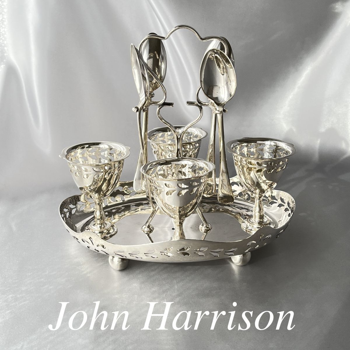 John Harrison & Co】 透かしのエッグセット エッグカップ 【公式通販】