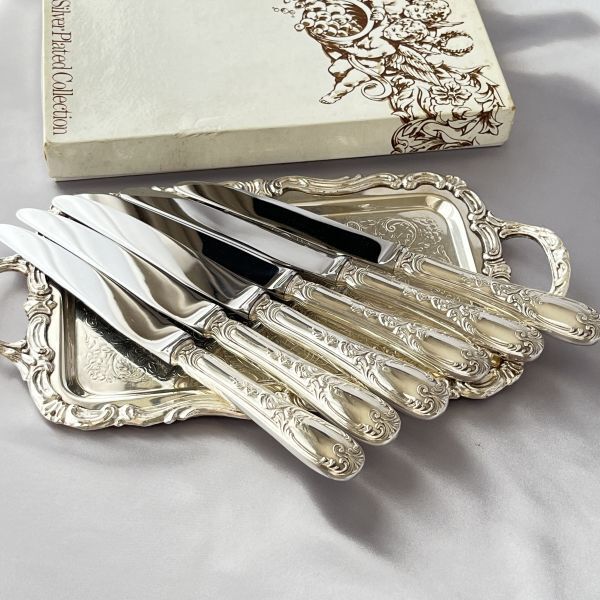 【Viners】 ディナーナイフ【シルバープレート】6本　ケース Viners LTD. Of Sheffield England - Late King George V - Set