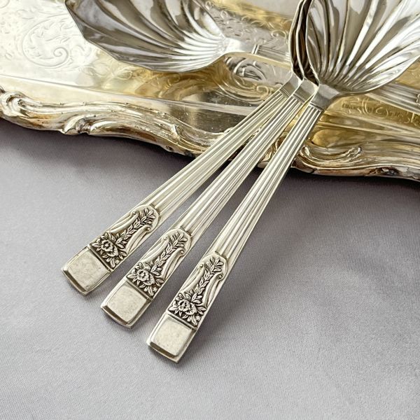 英国】 アールデコのアイスセット スプーン / サーバー Art Deco