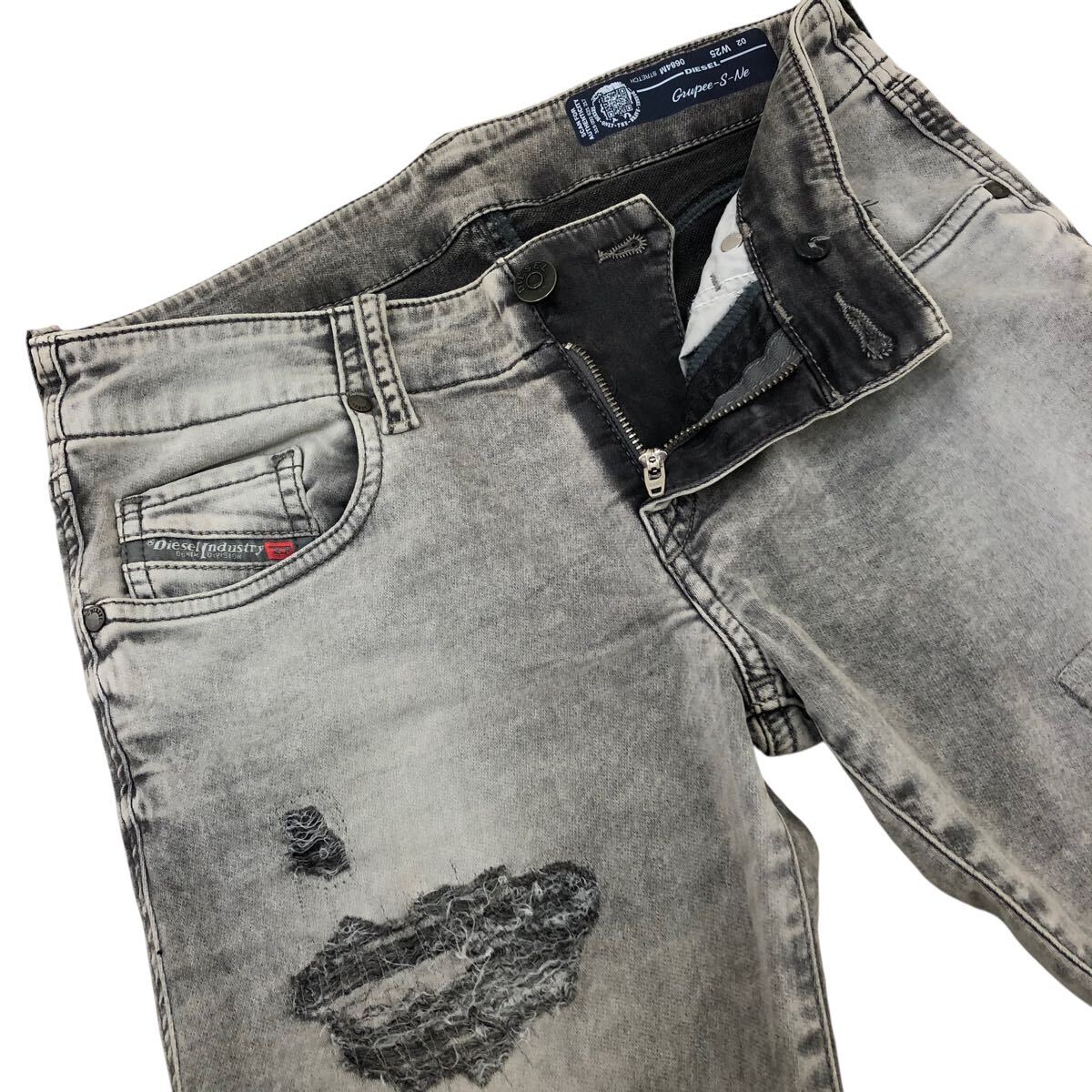 m636-66 DIESEL ディーゼル スウェットデニム ジョグジーンズ Grupee-S-Ne ストレッチ デニム パンツ ボトムス グレー レディース W25_画像3