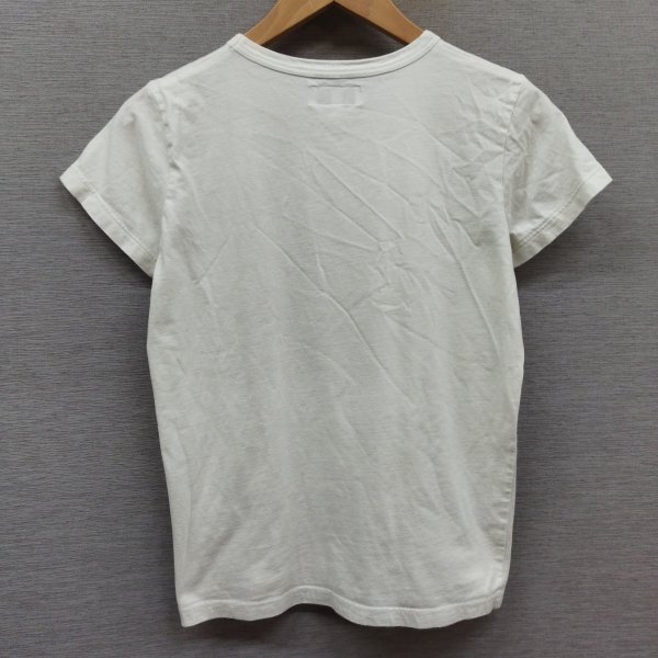 G259 agnes b. アニエスベー 半袖 Tシャツ クルーネック ロゴ 筆記体 コットン100% シンプル カジュアル レディース ホワイト サイズ 1_画像6