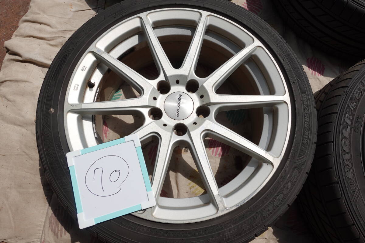 社外 メーカー不明 18インチ 8j+45 5穴114.3 / グッドイヤー 225/45/18 マークX クラウン アルファード whー70_画像10