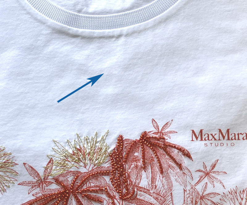 Max Mara Studio リング フローラル刺繍 Tシャツ 関税送料込 新品訳有特価77%OFF マックスマーラ Max Mara 刺繍デザイン T