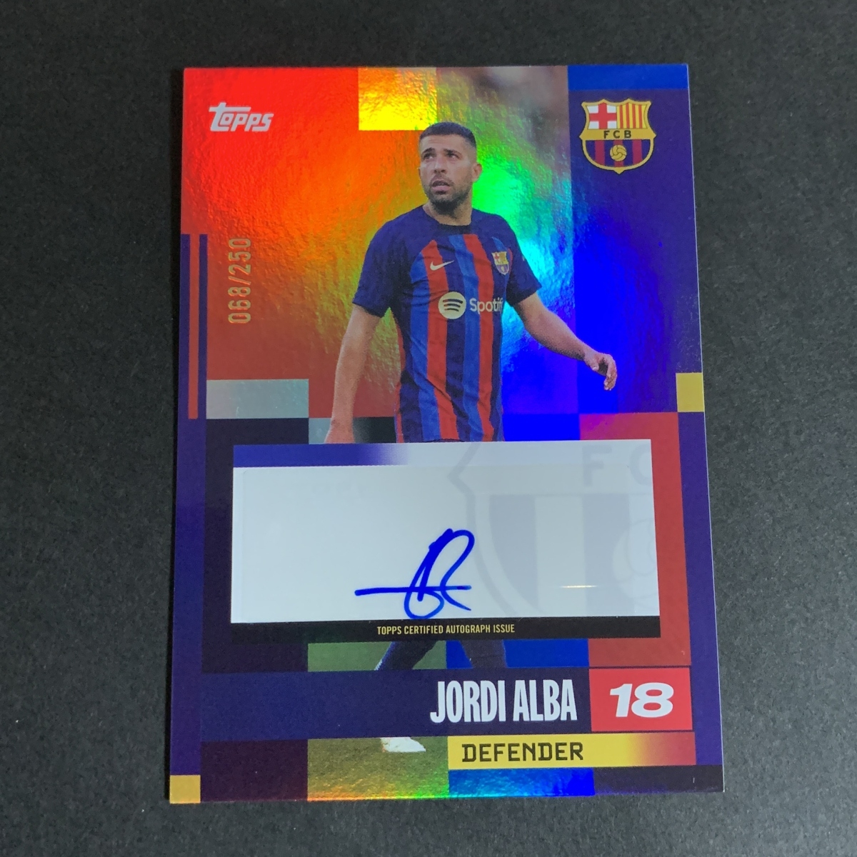 ジョルディ・アルバサイン Jordi Alba ジョルディ・アルバ Topps Team Set Barcelona 2024