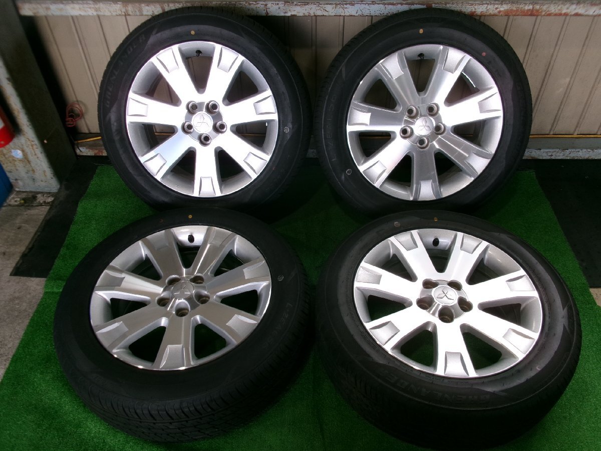 良品　三菱　デリカD5　純正18インチ アルミホイール　ENKEI製　18X7J+38　5H　PCD114.3　サマータイヤ　225/55R18　2024年製　Y7.0737　
