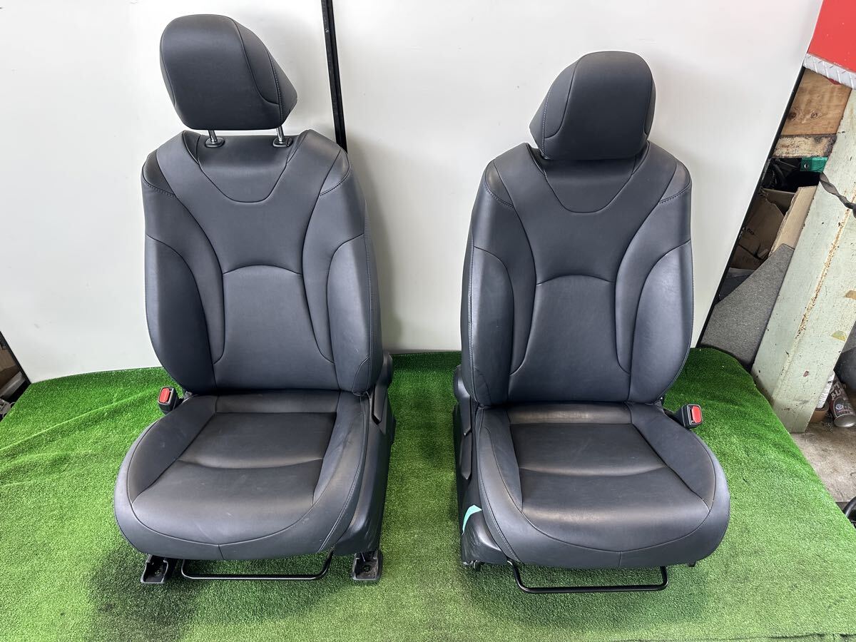 トヨタ50系プリウス DAA-ZVW50 DAA-ZVW51 純正 黒革調レザーフロント左右セット運転席 助手席レザーシートヒーター付_画像1