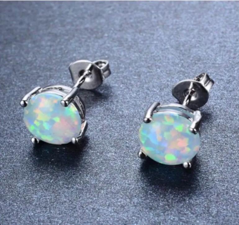 3577★新品未使用★レディース シルバー ピアス s925 オパールAAA アクセサリー ジュエリー シンプル イヤリング かわいい 女性 _画像1