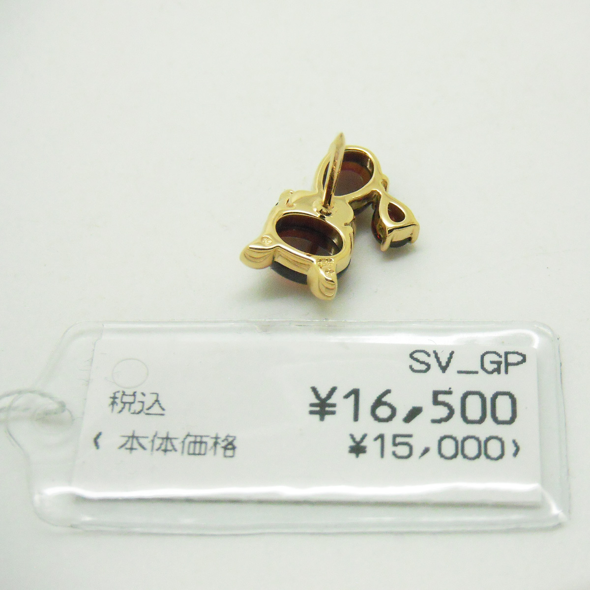 ロクザンROKUZAN【碌山】キャット【猫】ピンブローチ♪SV925・ブランド刻印有り♪ガーネット【柘榴石】_画像5