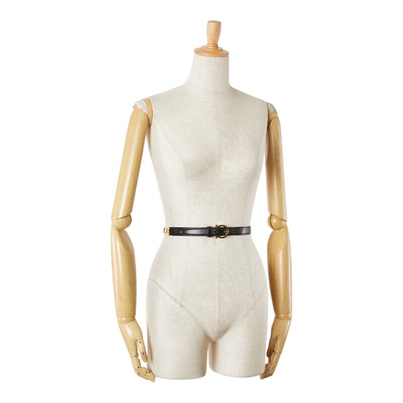  Salvatore Ferragamo gun chi-ni ремень 70 черный Gold металлические принадлежности кожа женский Salvatore Ferragamo [ б/у ]