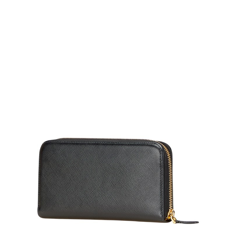 プラダ 三角ロゴプレート ラウンドジップ 長財布 ブラック