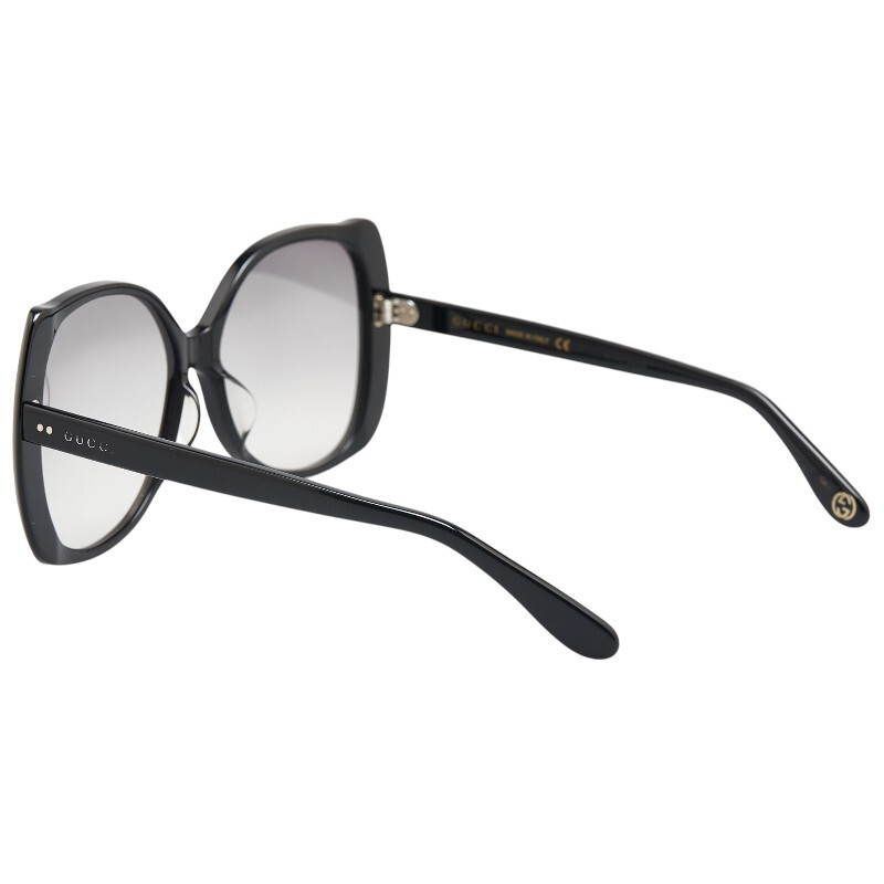  Gucci Logo I одежда бабочка солнцезащитные очки GG0472SA черный пластик женский GUCCI [ б/у ]