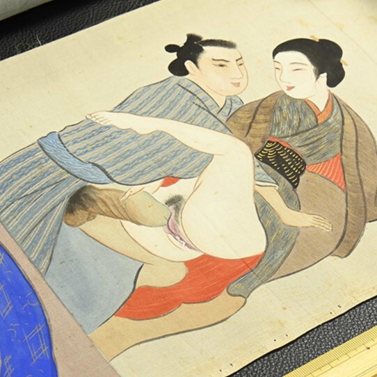 【真作】◆『時代春画 まくり めくり』肉筆◆検）浮世絵 菱川師宣 井原西鶴 渓斎英泉 歌川豊国 喜多川歌麿 葛飾北斎 歌川国芳 好色本 艶本_画像7
