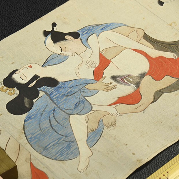 【真作】◆『時代春画 まくり めくり』肉筆◆検）浮世絵 菱川師宣 井原西鶴 渓斎英泉 歌川豊国 喜多川歌麿 葛飾北斎 歌川国芳 好色本 艶本_画像9
