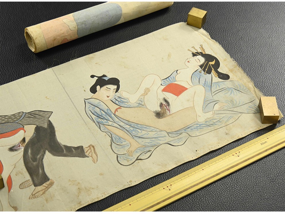 【真作】◆『時代春画 まくり めくり』肉筆◆検）浮世絵 菱川師宣 井原西鶴 渓斎英泉 歌川豊国 喜多川歌麿 葛飾北斎 歌川国芳 好色本 艶本_画像4