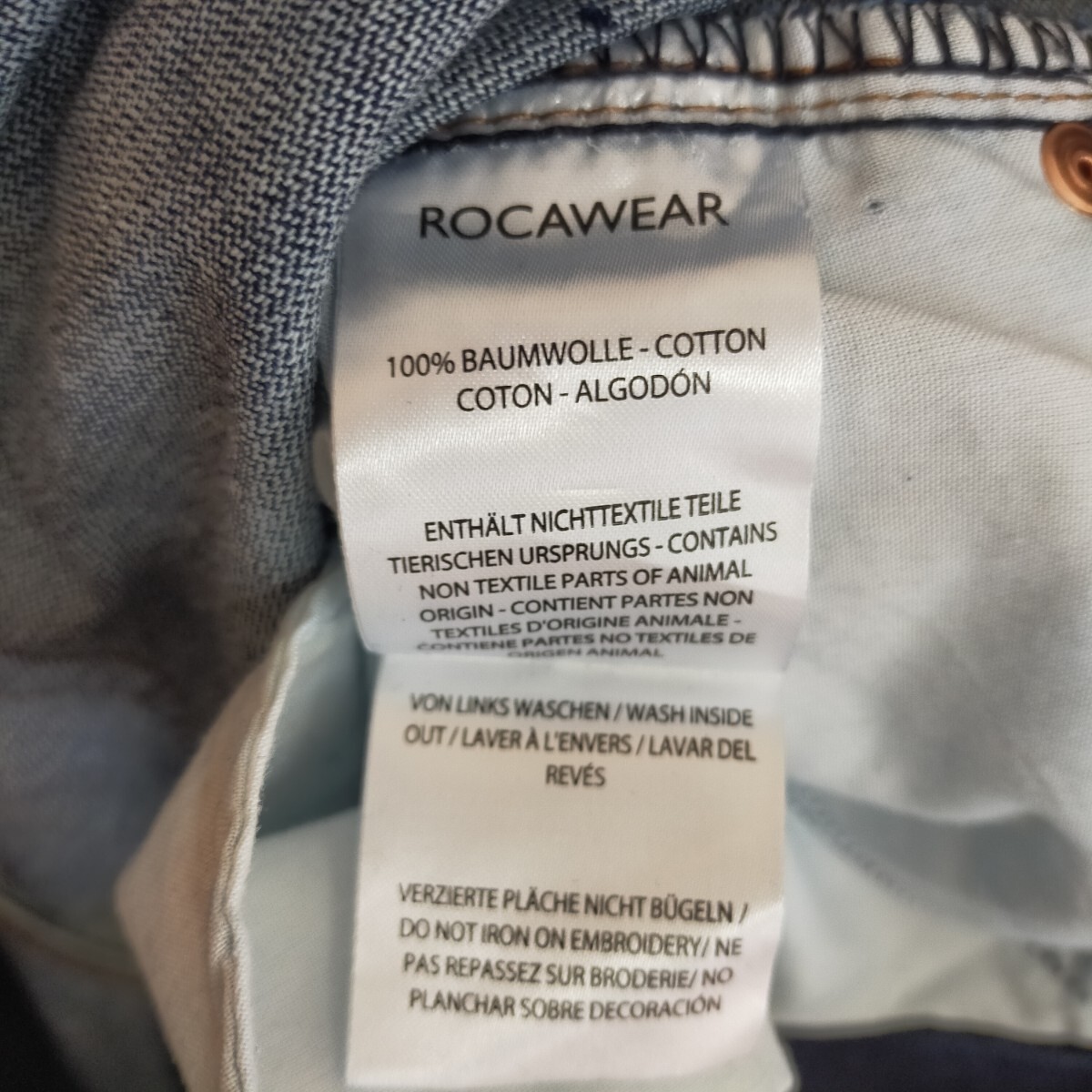 ROCAWEAR ロカウェア ルーズフィット デニムパンツ ジーンズ ワイド W34 インディゴブルー_画像9