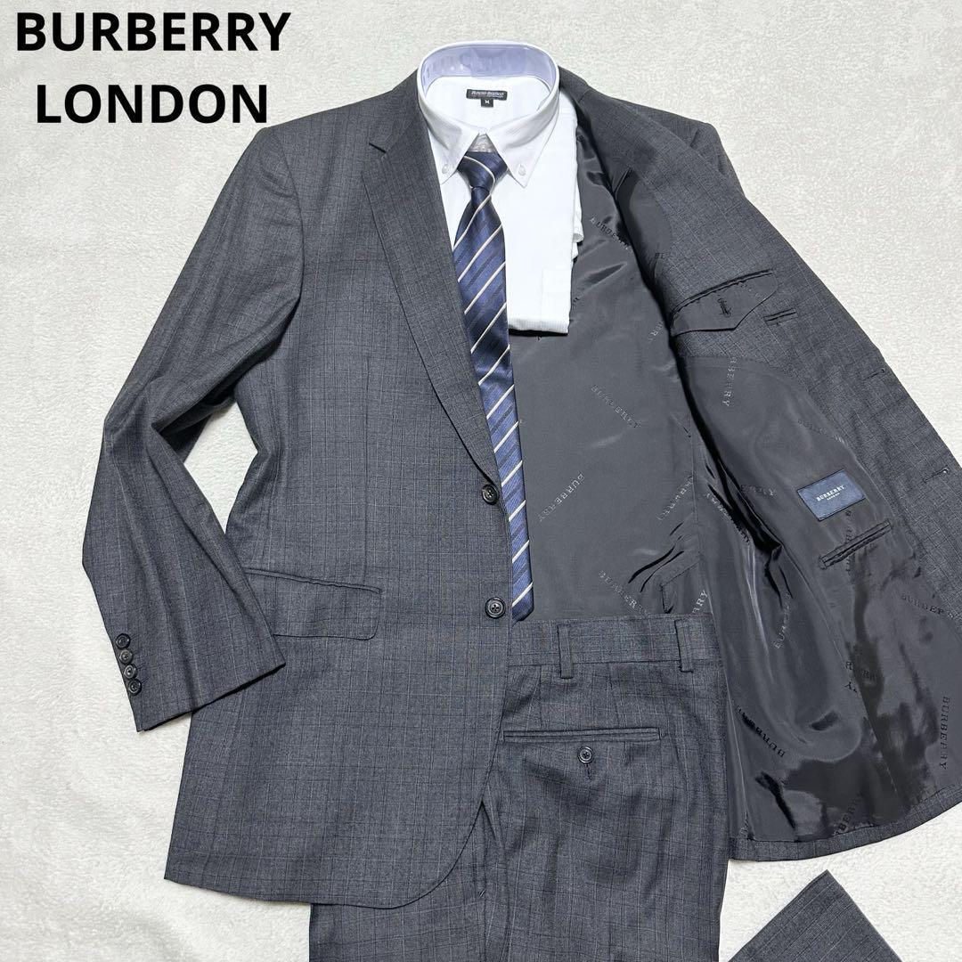 13サイズXL【バーバリーロンドンBurberry】紺ジャケット イタリヤ製生地 希少XL!極美品 バーバリーロンドン BURBERRY LONDON 伊製生地