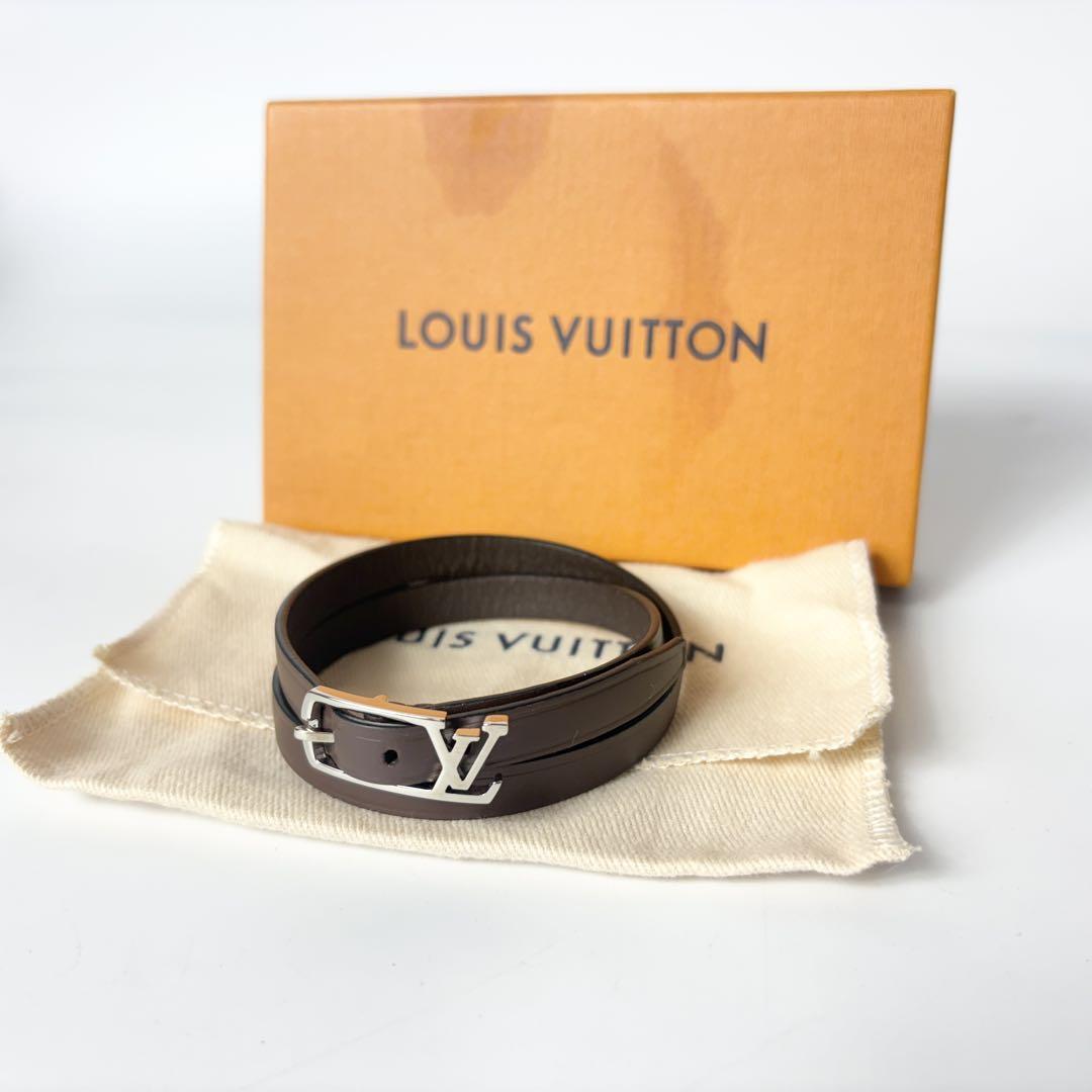 LOUIS VUITTON レザーバングル ルイヴィトン レザー バングルブレスレット ブラスレ