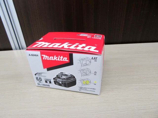 未使用 makita 純正 リチウムイオンバッテリ BL1860B 18V 6.0Ah 残容量表示付き 雪マーク A-60464 マキタ 苫小牧西店_画像1