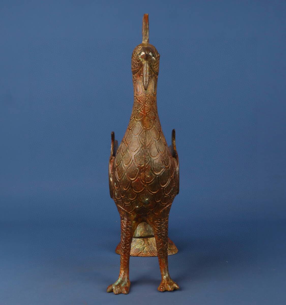 蔵友館蔵品・西周・青銅製・長尾鳳鳥尊・青銅器】・古董品・中国