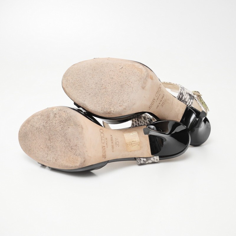 JIMMY CHOO☆ エロイーズ 80 ライトゴールド レザー サンダル MH8064▽イタリア製▽ジミーチュウ JIMMY CHOO*パテントレザー