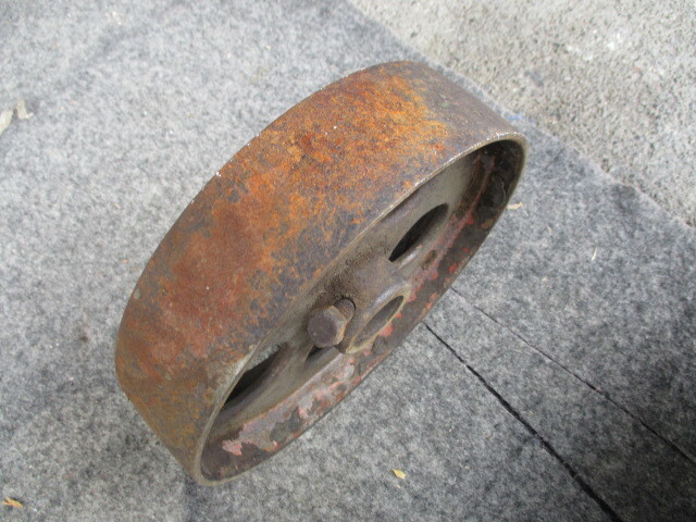 プーリー平ベルト　昭和レトロ　スチームパンク　直径205ｍｍ_画像3