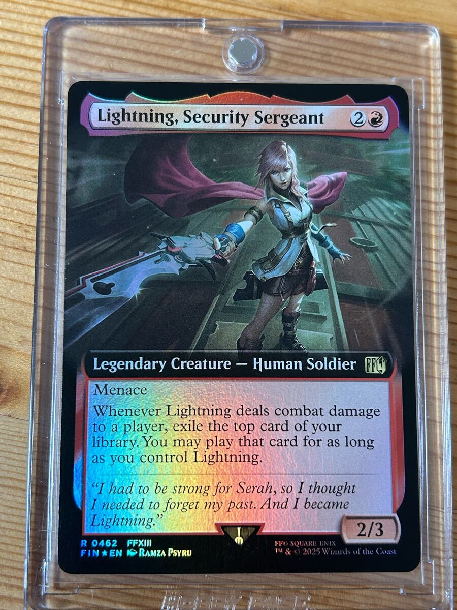 MTG 刃向かう者、ライトニング FOIL 英語 拡張アート MTG FFコラボ 刃向かう者、ライトニング 拡張アートFOIL(英語