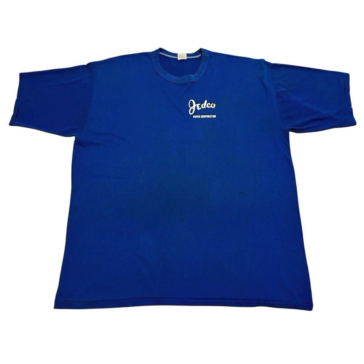 USA 60s 70sビンテージ ラッセル Russell プリント 紺 XL XXL ビッグサイズ 70s RUSSELL 金タグ 企業 プリント ワン