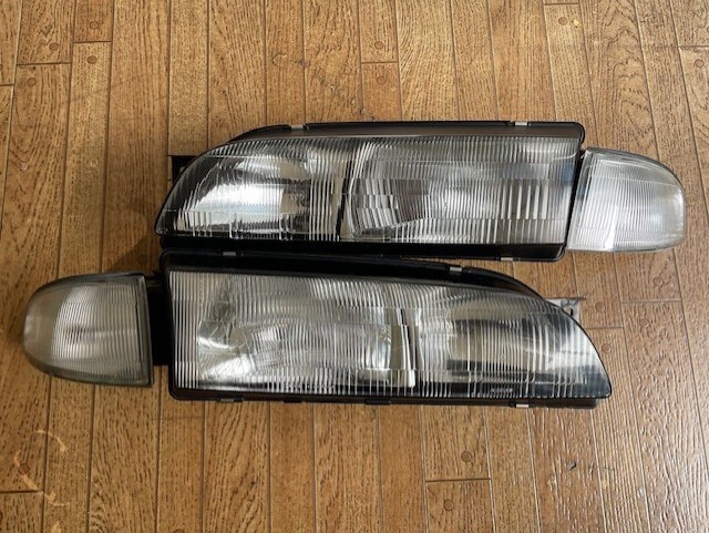S14前期シルビア ヘッドライト 左右セット 日産 S14シルビア前期 純正 ヘッドライト レンズユニット左右
