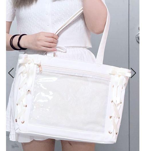 新品WEGO レースアップ痛バッグ Sサイズ 多機能 オタ活 横型 推し活バッグ_画像1