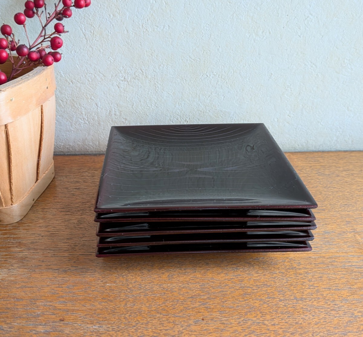 【未使用】 銘々皿 菓子器 菓子楊枝 5枚セット_画像3