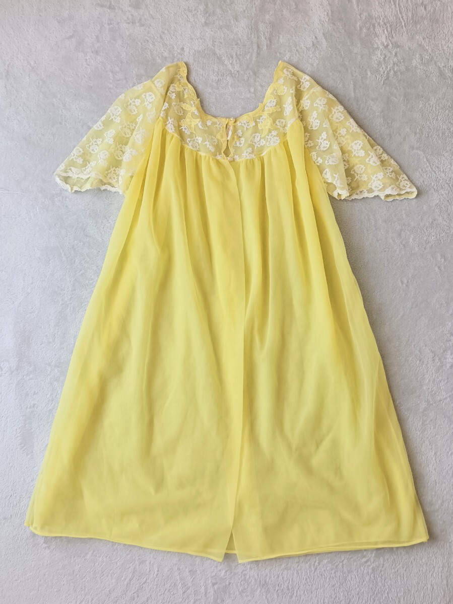 ランジェリードレス ガウン ネグリジェ ヴィンテージワンピース アメリカ古着 シースルー シフォン ルームウェア 部屋着_画像2