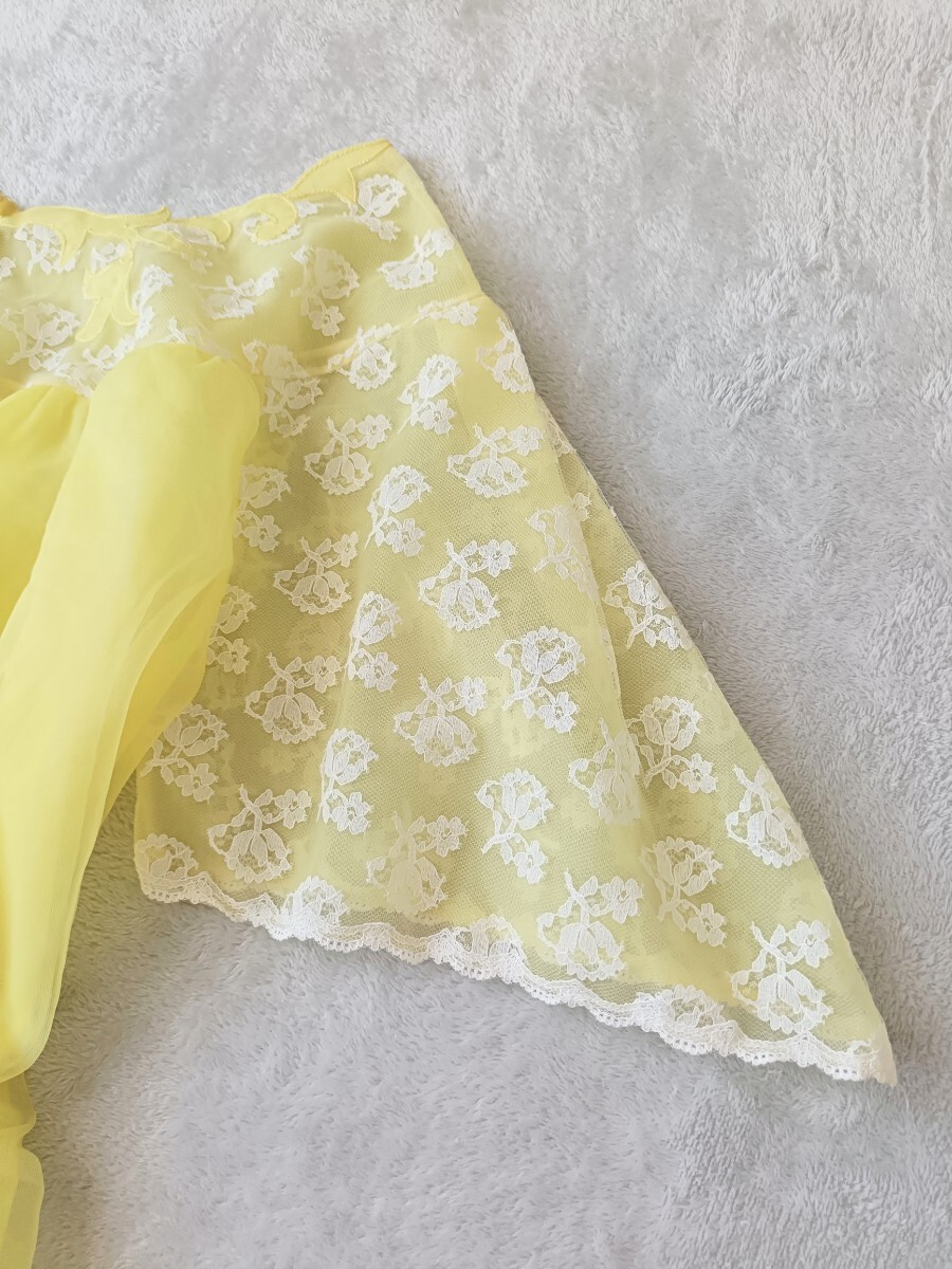 ランジェリードレス ガウン ネグリジェ ヴィンテージワンピース アメリカ古着 シースルー シフォン ルームウェア 部屋着_画像5