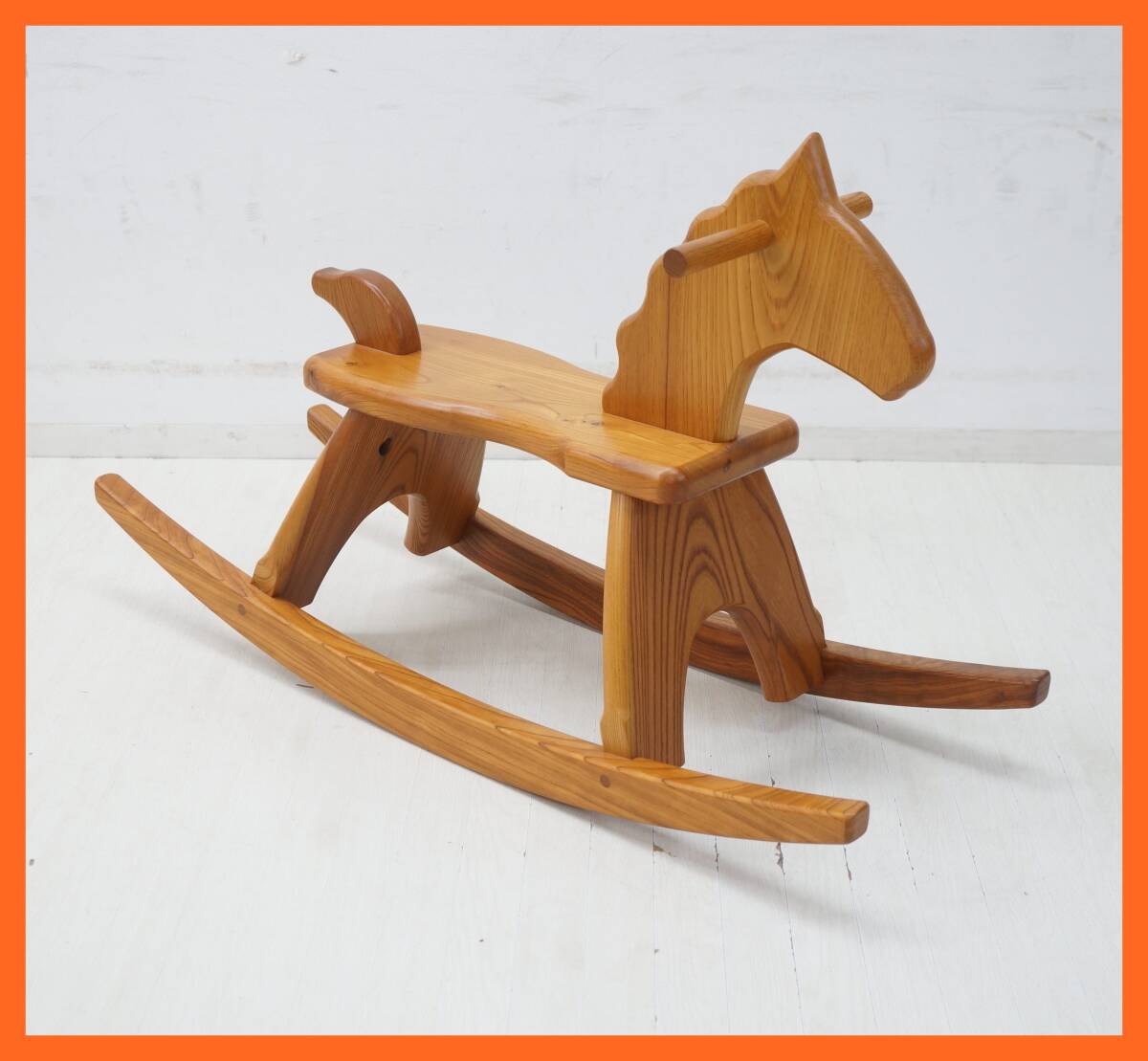 東ハ:家具工房【鳳山堂】木馬 全長約90㎝ 木製ロッキングホース 1971年創業 老舗家具製造会社 乗用玩具 木の乗り物 ★送料無料★_画像1
