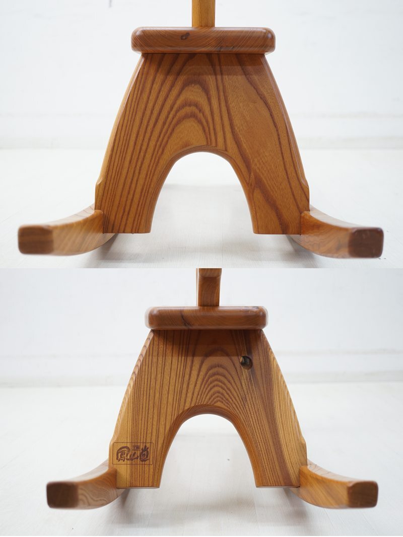 東ハ:家具工房【鳳山堂】木馬 全長約90㎝ 木製ロッキングホース 1971年創業 老舗家具製造会社 乗用玩具 木の乗り物 ★送料無料★_画像7