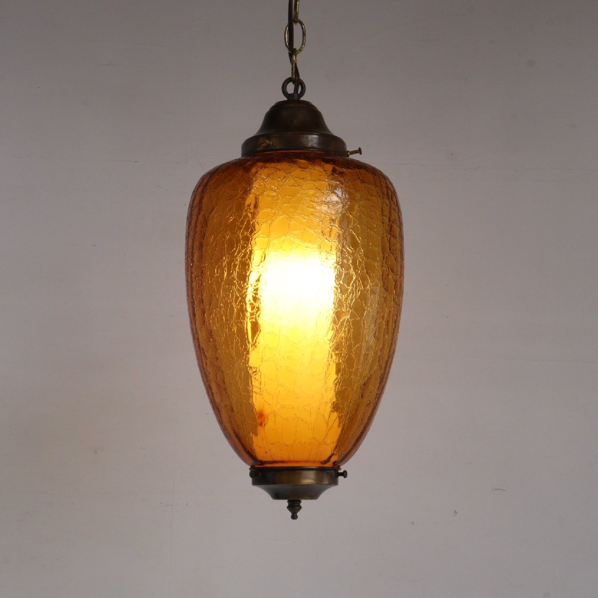 ★いとです★昭和レトロ　モダン　ガラス　ランプ　ライト　照明　アンバー ☆いとです☆昭和レトロ モダン ガラス ランプ ライト 照明