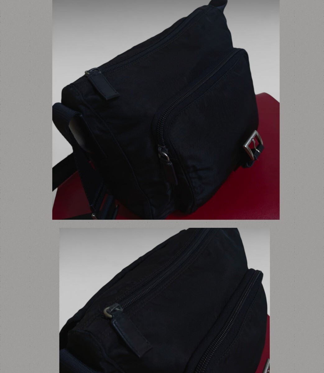 【極美品・Gカード付き✨】現行類似 プラダ メッセンジャーバッグ ナイロン 黒 極美品 PRADA ギャランティカード付き ショルダーバッグ